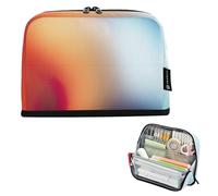 Trousse à crayons tendance rouge bleu flou grande trousse à crayons avec fermeture éclair - Jolie pochette à stylos pour filles - Organisateur de fournitures scolaires personnalisées pour enfants