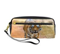Trousse à crayons Tiger Prowl on The Road - En cuir synthétique - Avec fermeture éclair - Pour garçons et filles - Fournitures scolaires et de bureau