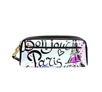 Trousse À Crayons Tour Eiffel À Paris avec des Fleurs Trousse Scolaire Portable Pochette Robuste Trousse De Crayon pour Étudiants Adulte Adolescent