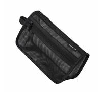 Trousse à crayons transparente avec fermeture éclair en maille en nylon, trousse de rangement pour examen, école, bureau, examens, papeterie, factures, accessoires de voyage (noir, bleu, rose, blanc