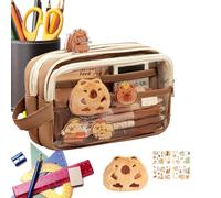 Trousse à crayons transparente | Étui à crayons transparent avec capacité et design élégant,Organisateur de rangement pour gommes règles d'écriture et de dessin matériel idéal pour les filles
