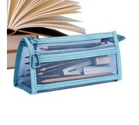 Trousse à crayons transparente | Grande capacité en avec fermeture | Pochette de rangement portable transparente pour ranger stylos, crayons, gommes, marqueurs, convient pour l'école, le bureau