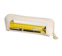 Trousse à crayons transparente - Trousse à crayons multifonctionnelle | Trousse de maquillage avec fermeture éclair pour , trousse de maquillage de grande capacité, beige, Voir description