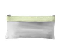 Trousse à crayons transparente - Trousse à crayons transparente en plastique - Trousse de rangement transparente ronde en PVC pour trousse à crayons - Trousse à pinceaux, vert, 18,5 x 10 cm, Moderne