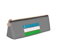 Trousse à crayons triangulaire avec drapeau de la République d'Ouzbékistan - Trousse à maquillage - Organiseur de voyage polyvalent pour tous les jours