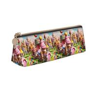 Trousse à crayons triangulaire avec impression Candy Land - Grande capacité - Pochette de papeterie de bureau