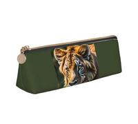Trousse à crayons triangulaire avec impression d'animaux africains - Grande capacité - Organiseur de papeterie - Pochette pour fournitures de transport