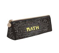 Trousse à crayons triangulaire avec impression mathématiques pour l'école, grande capacité, accessoire de bureau