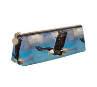 Trousse à crayons triangulaire avec imprimé aigle volant - Grande capacité - Pochette de papeterie de bureau