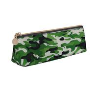 Trousse à crayons triangulaire avec imprimé camouflage vert