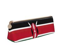 Trousse à crayons triangulaire avec imprimé drapeau du Kenya - Grande capacité - Pochette de papeterie de bureau