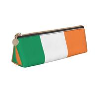 Trousse à crayons triangulaire avec imprimé drapeau irlandais grande capacité