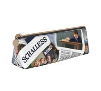 Trousse à crayons triangulaire avec imprimé journal scolaire en anglais - Accessoire de bureau