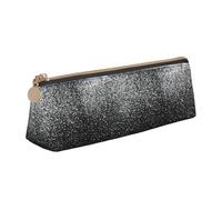 Trousse à crayons triangulaire avec imprimé paillettes argentées brillantes - Grande capacité - Pochette de papeterie de bureau