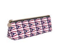 Trousse à crayons triangulaire élégante avec imprimé drapeau de l'État de l'Ohio pour organiseur de papeterie de grande capacité