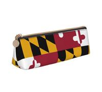 Trousse à crayons triangulaire élégante avec imprimé drapeau de l'État du Maryland pour organiseur de papeterie de grande capacité