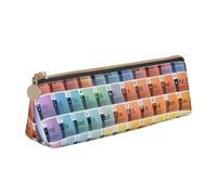 Trousse à crayons triangulaire élégante avec tableau périodique des éléments pour organiseur de papeterie de grande capacité