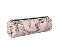 Trousse à crayons triangulaire en cuir avec fermeture éclair pour femme et homme Motif baisers, Argenté., Taille unique, Organiseur de sac