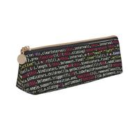 Trousse à crayons triangulaire et pochette cosmétique en cuir PVC avec fermeture éclair pour l'école, le bureau, les voyages, Code de programmation du programmateur, One Size, Cartable