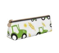 Trousse à crayons triangulaire et trousse à maquillage en cuir PVC avec fermeture éclair pour l'école, le bureau, les voyages, Tracteur agriculture, One Size, Cartable