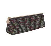 Trousse à crayons triangulaire et trousse à maquillage en cuir PVC avec fermeture éclair pour l'école, le bureau, les voyages, Code de programmation du programmateur, One Size, Cartable