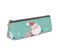 Trousse à crayons triangulaire et trousse à maquillage en cuir PVC avec fermeture éclair pour l'école, le bureau, les voyages, Nains de Noël drôles, One Size, Cartable