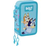 Trousse à crayons triple Bluey bleu ciel 12,5 x 19,5 x 5,5 cm 36 pièces