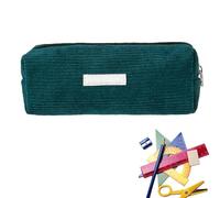 Trousse à crayons - Trousse à crayons esthétique | Trousse en velours côtelé | Grande capacité | Trousse de rangement portable à fermeture éclair pour école primaire, collège, lycée, vert militaire,