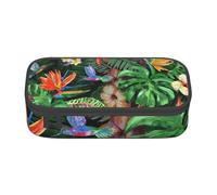 Trousse à Crayons, Trousse à Crayons imprimée de Grande capacité, Porte-Crayon pour Bureau, école,Aquarelle De Fleurs Tropicales