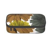 Trousse à Crayons, Trousse à Crayons imprimée de Grande capacité, Porte-Crayon pour Bureau, école,Automne Couleurs Modernes Gerbera Marguerites Floral