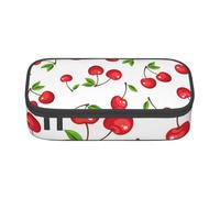 Trousse à Crayons, Trousse à Crayons imprimée de Grande capacité, Porte-Crayon pour Bureau, école,Baies de Cerises Rouges