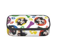 Trousse à Crayons, Trousse à Crayons imprimée de Grande capacité, Porte-Crayon pour Bureau, école,Berger Australien Coloré Et Joueur