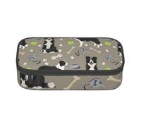 Trousse à Crayons, Trousse à Crayons imprimée de Grande capacité, Porte-Crayon pour Bureau, école,Border Collie Toys Balles de Tennis Neutre Medium Marron