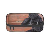 Trousse à Crayons, Trousse à Crayons imprimée de Grande capacité, Porte-Crayon pour Bureau, école,Cane Corso Gros Chiens Noirs Animaux
