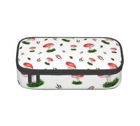 Trousse à Crayons, Trousse à Crayons imprimée de Grande capacité, Porte-Crayon pour Bureau, école,Champignons Rouges d'automne