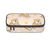 Trousse à Crayons, Trousse à Crayons imprimée de Grande capacité, Porte-Crayon pour Bureau, école,Chien Mignon Shiba Inu