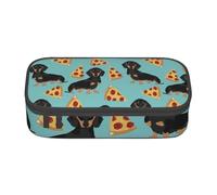 Trousse à Crayons, Trousse à Crayons imprimée de Grande capacité, Porte-Crayon pour Bureau, école,Chien de Pizza Teckel
