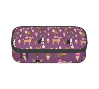 Trousse à Crayons, Trousse à Crayons imprimée de Grande capacité, Porte-Crayon pour Bureau, école,Chihuahua Glace Été Race De Chien Aubergine