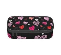 Trousse à Crayons, Trousse à Crayons imprimée de Grande capacité, Porte-Crayon pour Bureau, école,Coeurs Coeurs Roses Et Rouges