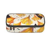 Trousse à Crayons, Trousse à Crayons imprimée de Grande capacité, Porte-Crayon pour Bureau, école,Couleurs d'automne Feuilles de Ginkgo