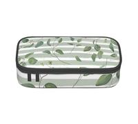 Trousse à Crayons, Trousse à Crayons imprimée de Grande capacité, Porte-Crayon pour Bureau, école,Eucalyptus Dollar Argent Vert