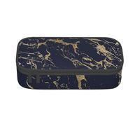 Trousse à Crayons, Trousse à Crayons imprimée de Grande capacité, Porte-Crayon pour Bureau, école,Fêtes en marbre Bleu Marine et Or