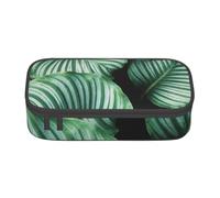 Trousse à Crayons, Trousse à Crayons imprimée de Grande capacité, Porte-Crayon pour Bureau, école,Feuilles de Plantes Tropicales Vertes imprimées