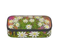 Trousse à Crayons, Trousse à Crayons imprimée de Grande capacité, Porte-Crayon pour Bureau, école,Fleurs d'edelweiss suisses