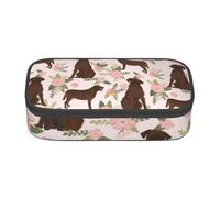 Trousse à Crayons, Trousse à Crayons imprimée de Grande capacité, Porte-Crayon pour Bureau, école,Fleur de Chien Brun Labrador Retriever