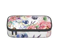 Trousse à Crayons, Trousse à Crayons imprimée de Grande capacité, Porte-Crayon pour Bureau, école,Fleurs De Roses De Cheval Aquarelle