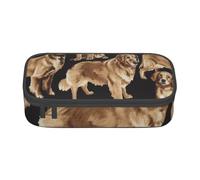 Trousse à Crayons, Trousse à Crayons imprimée de Grande capacité, Porte-Crayon pour Bureau, école,Golden Retrievers