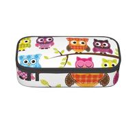 Trousse à Crayons, Trousse à Crayons imprimée de Grande capacité, Porte-Crayon pour Bureau, école,Hiboux sur des Branches d'arbres