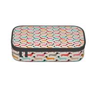 Trousse à Crayons, Trousse à Crayons imprimée de Grande capacité, Porte-Crayon pour Bureau, école,Illustration de Teckel de Chiens de Saucisse Vintage