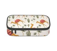 Trousse à Crayons, Trousse à Crayons imprimée de Grande capacité, Porte-Crayon pour Bureau, école,Impression de Plantes de Cactus de Chameau du désert